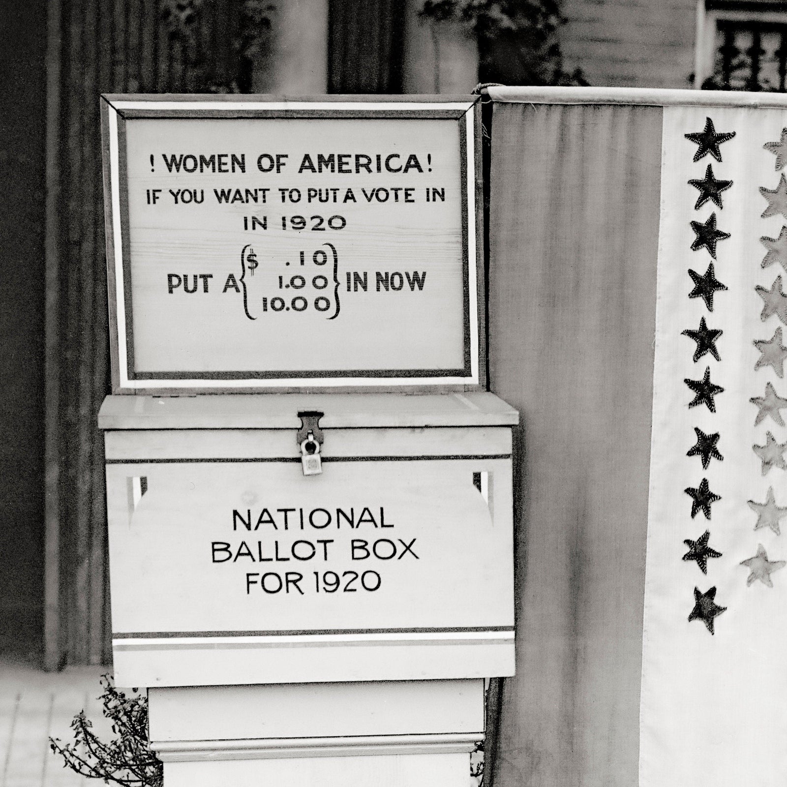 A Woman Suffragette Holding the Suffragette Flag For Equal rights in 1920 Historical Pix