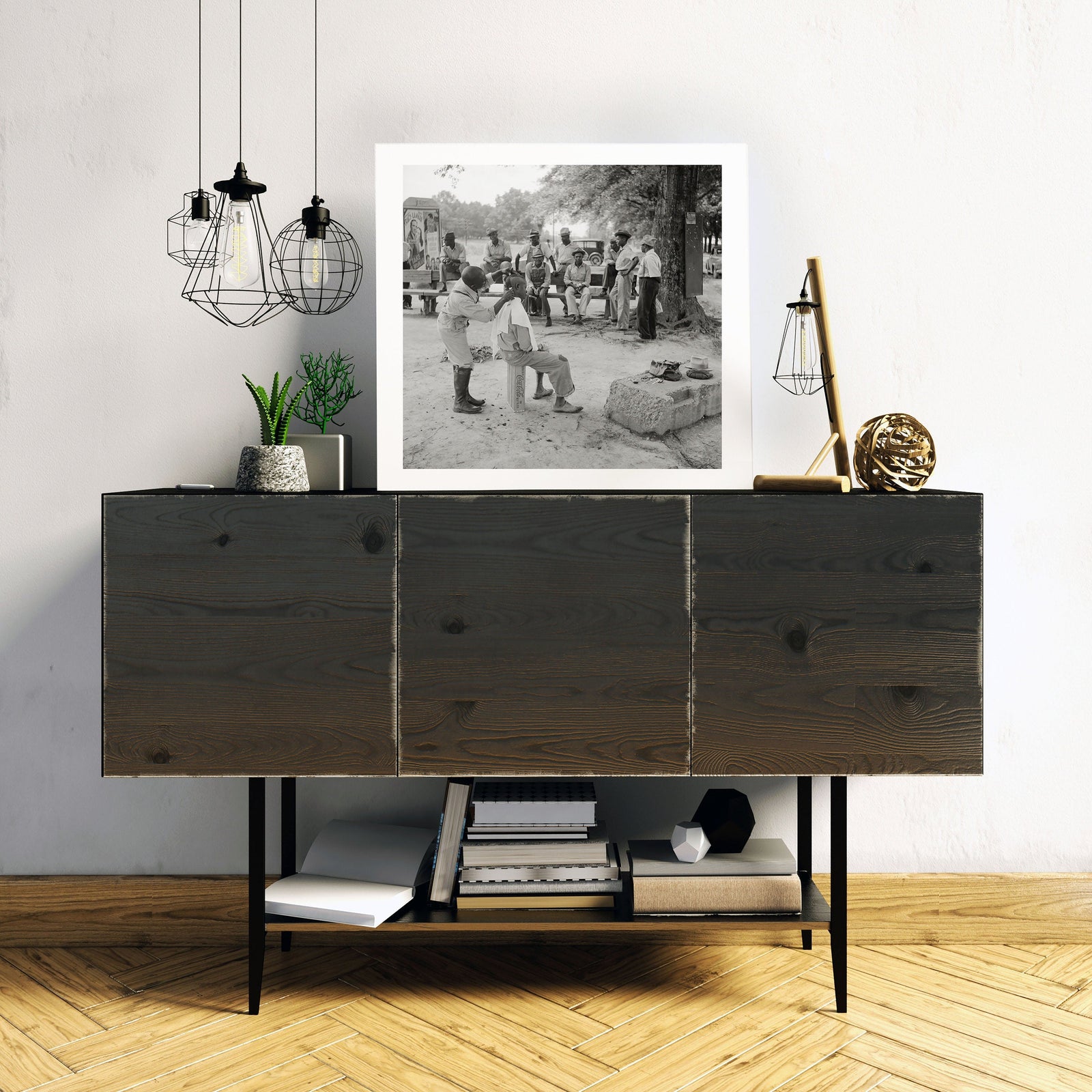 African American Men Getting Haircuts Outside, Natchez Mississippi, 1940 Historical Pix