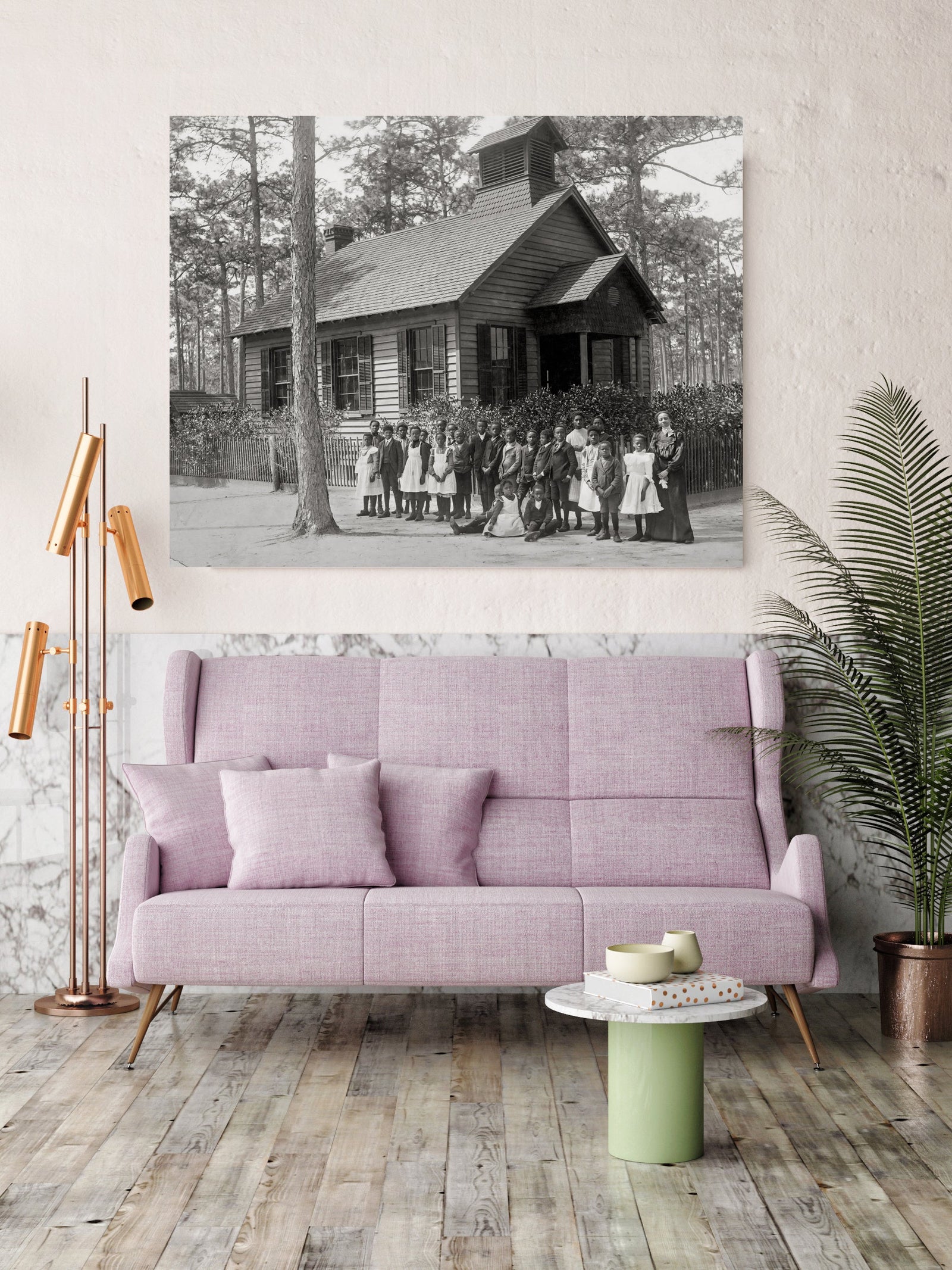 African American Students and Teachers in front of schoolhouse, 1900 Historical Pix