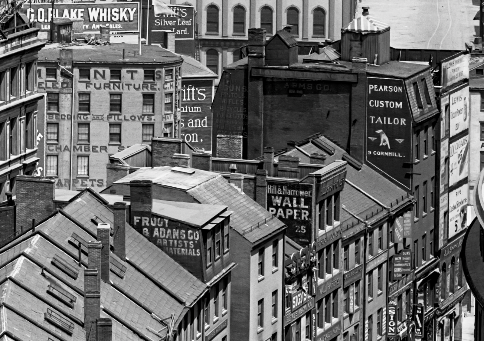 Boston Rooftop Photo from Barrister's Hall, Boston University to Faneuil Hall, 1906 Historical Pix