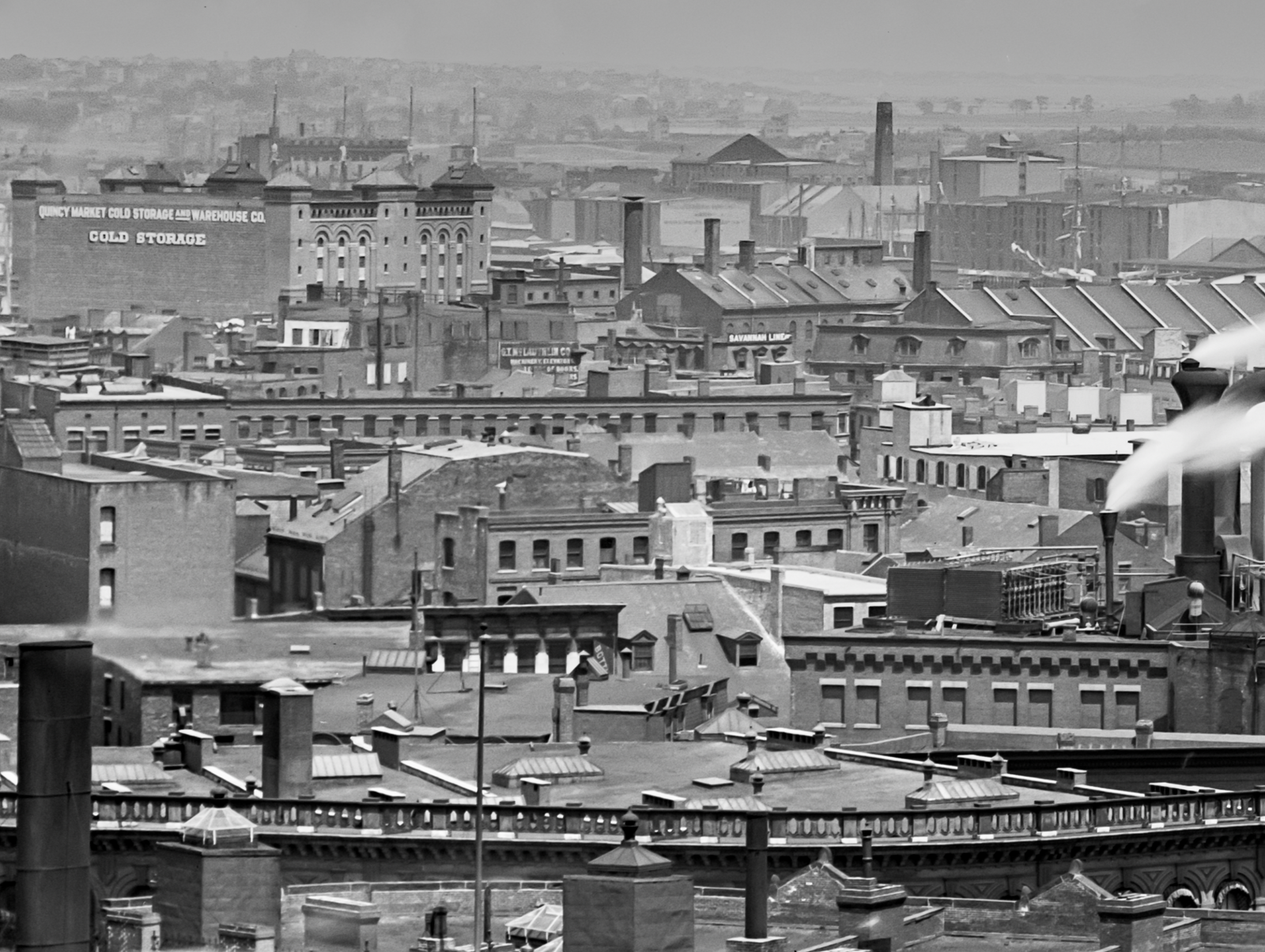 Boston Rooftop Photo from Barrister's Hall, Boston University to Faneuil Hall, 1906 Historical Pix