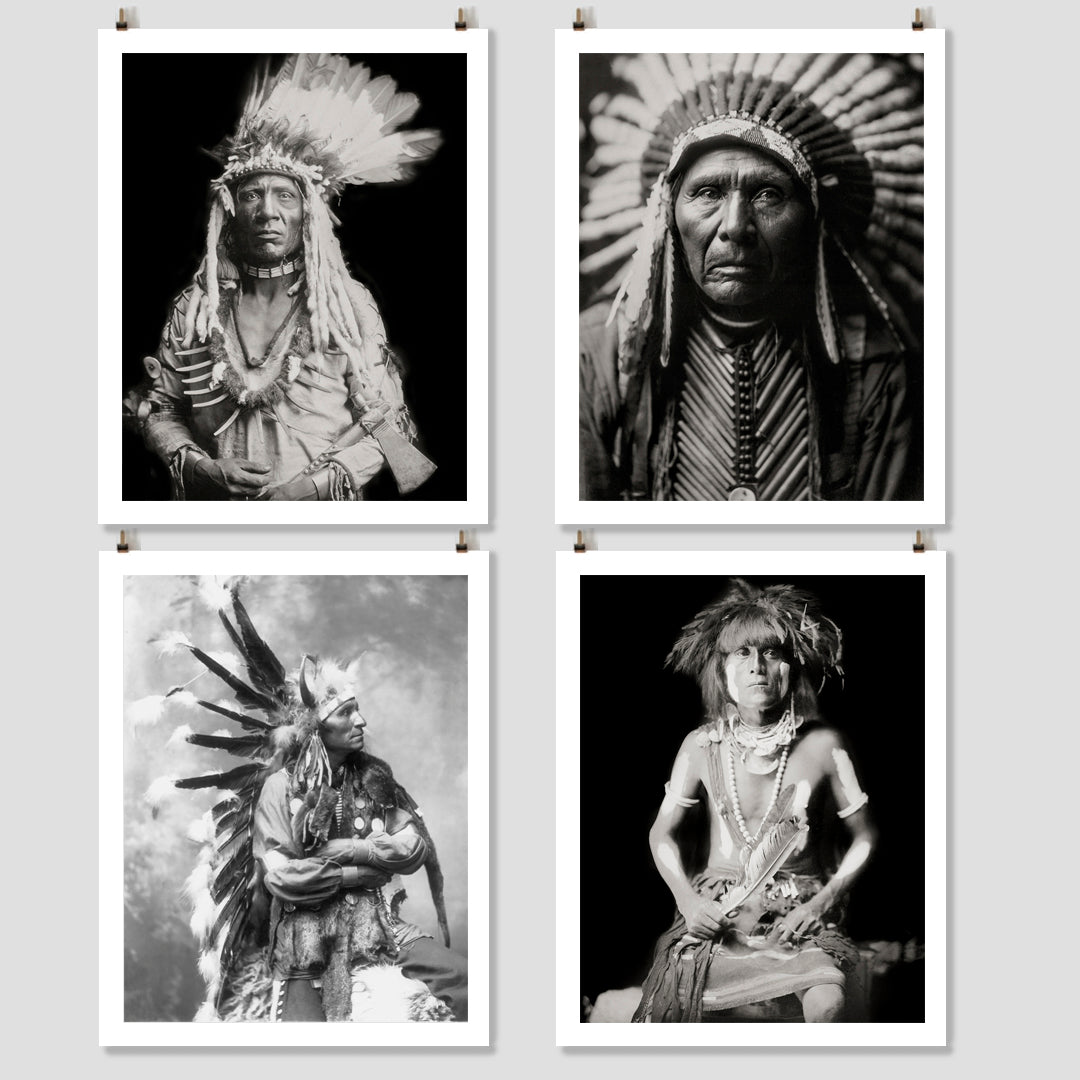 Edward Curtis Indigenous American Photo Collection, Sioux, Piegan, Hopi, 4 PRINTS Historical Pix