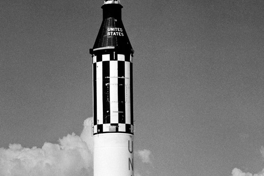 Freedom 7 Liftoff, First Human Spaceflight, NASA, 1961 Historical Pix