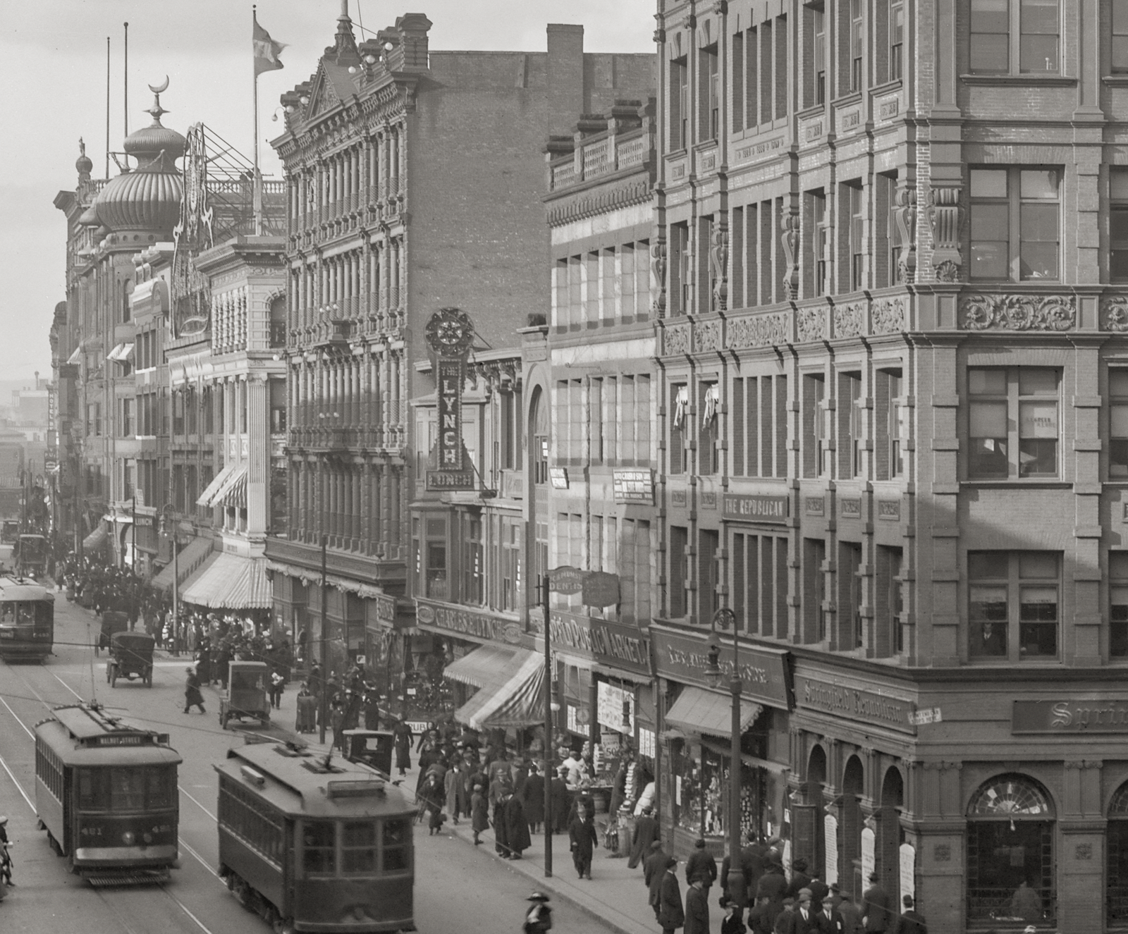 Main Street, Springfield, MA, 1910 Historical Pix