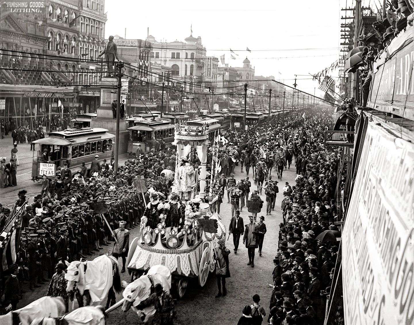 Mardi Gras Parade Canal Street, New Orleans, Louisiana, The Big Easy, 1900 Historical Pix