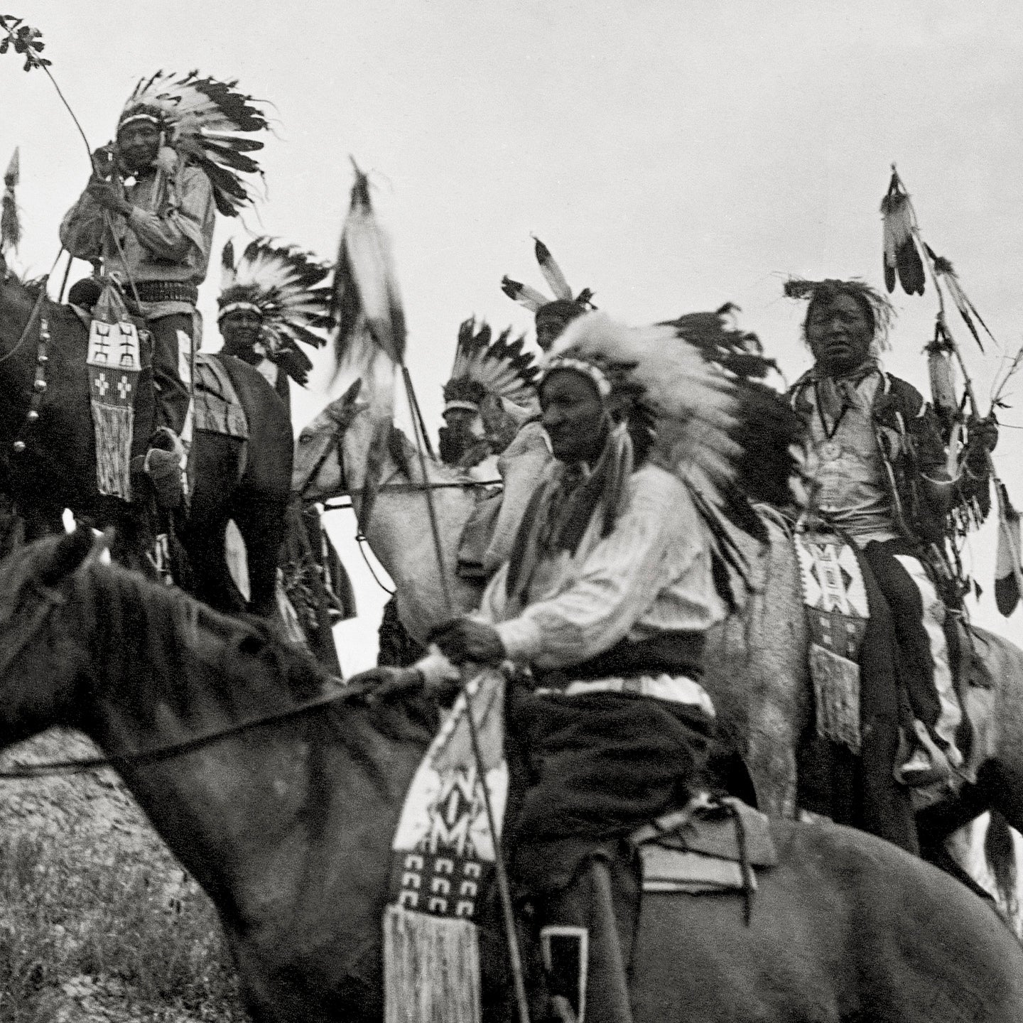Native American Wearing Headdress, 1907, Edward Curtis Historical Pix