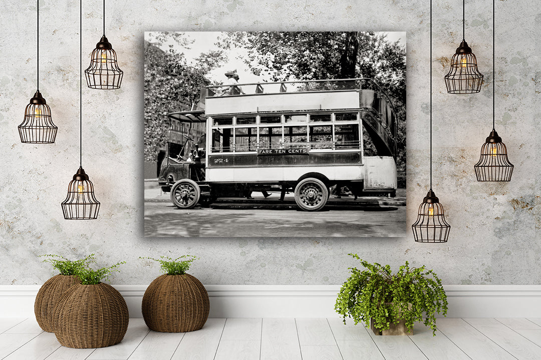 New York City Fifth Avenue Bus, Double Decker Bus, 1910 Historical Pix