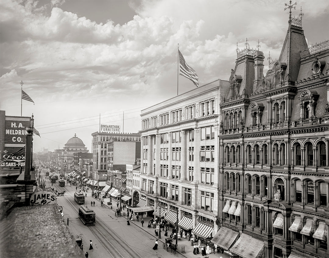 Old Buffalo NY Main Street Photo, 1904 Historical Pix