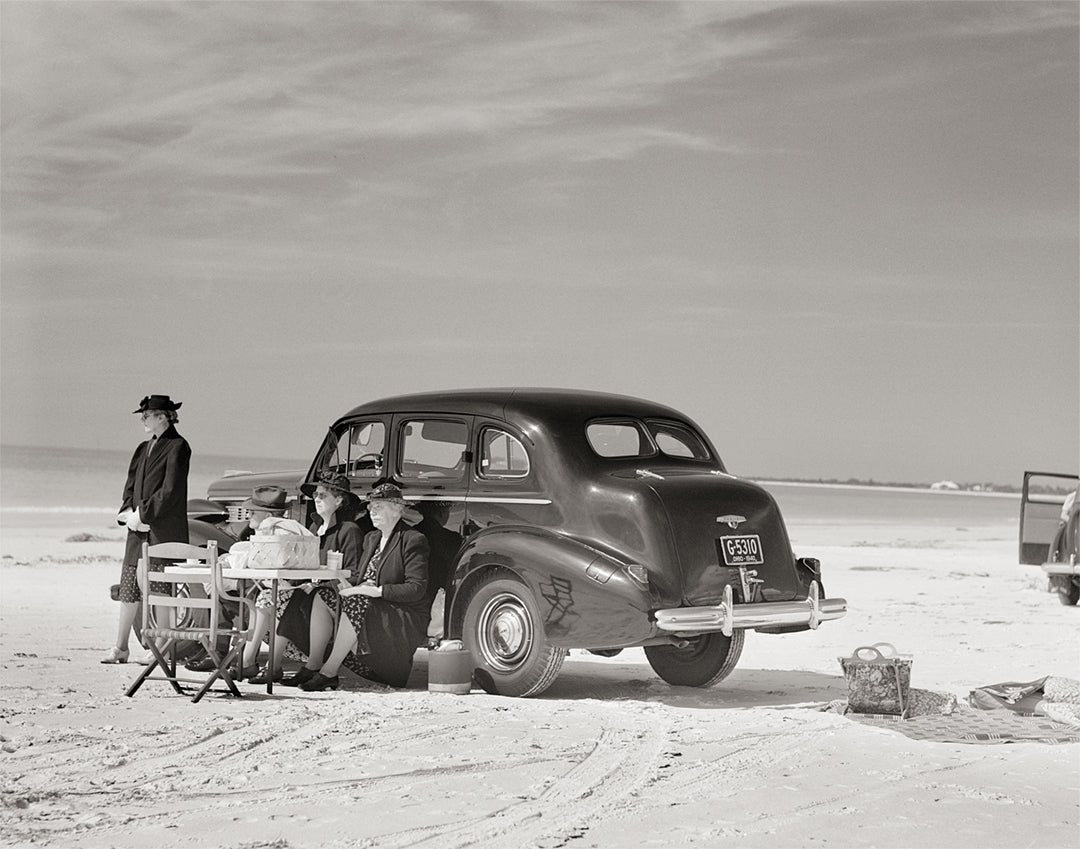 Sarasota Florida Beach Picnic Photo, 1941 Historical Pix