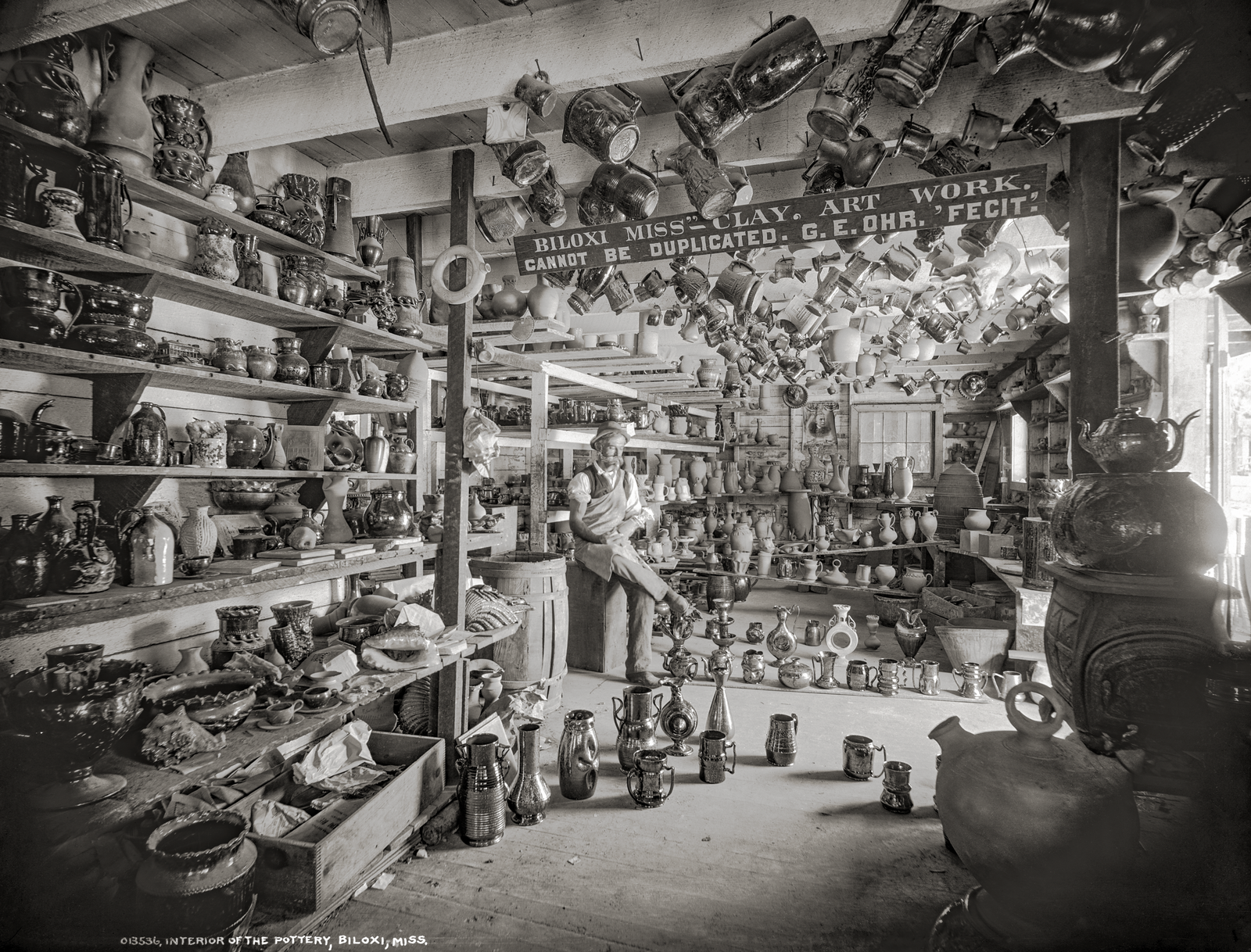 George Ohr, Ceramic Artist, Studio, Biloxi, MS 1901