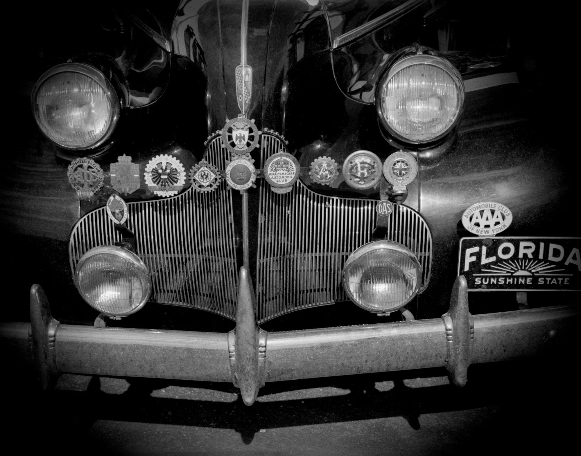Tourist's Car With Car Club Badges, 1940s, Russell Lee Historical Pix