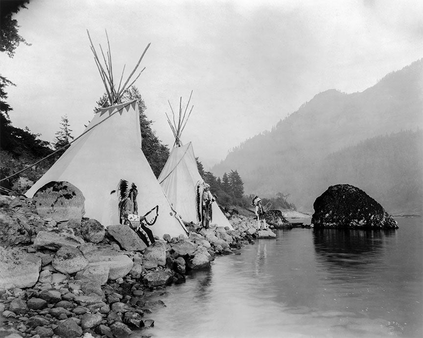 Umatilla Native American with Teepees, 1920 Photo Historical Pix