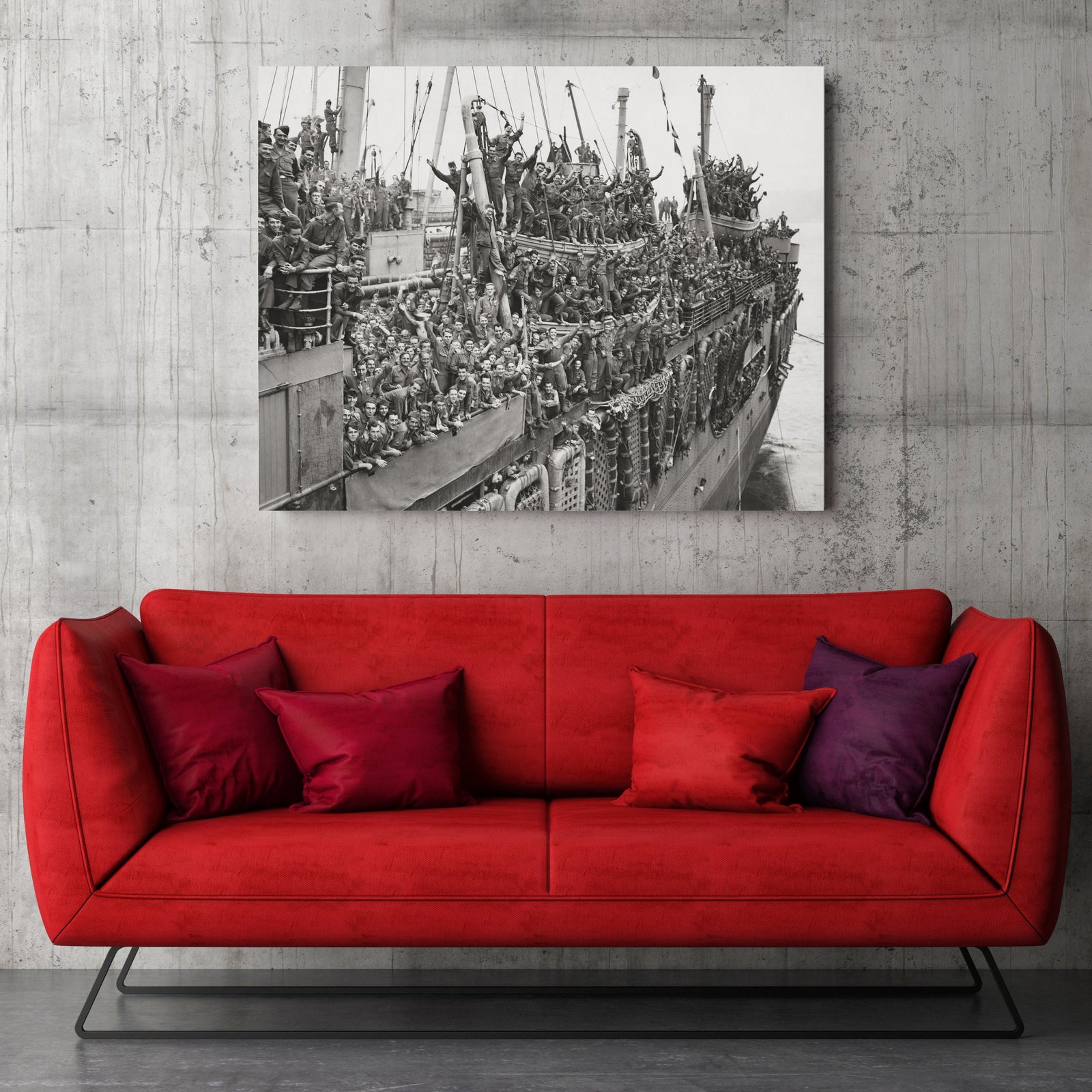 WWII, Sailors Return Home, 1945 on the SS John Ericsson Historical Pix