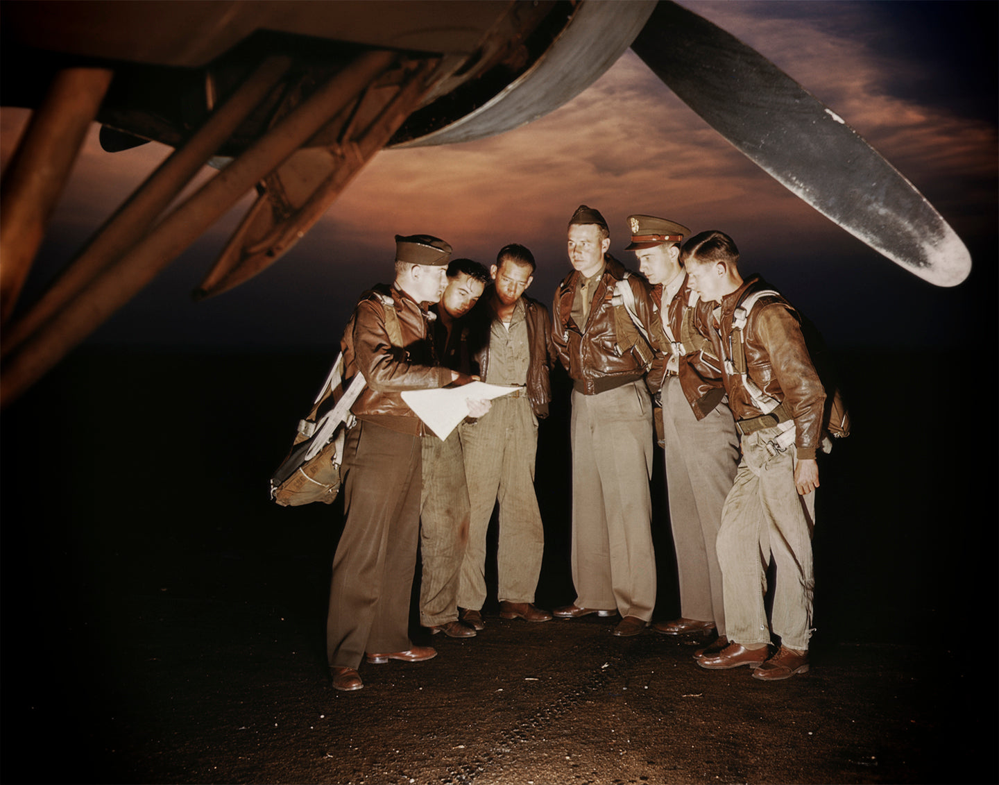 World War II Pilots Photo, Kodachrome, 1942 Historical Pix