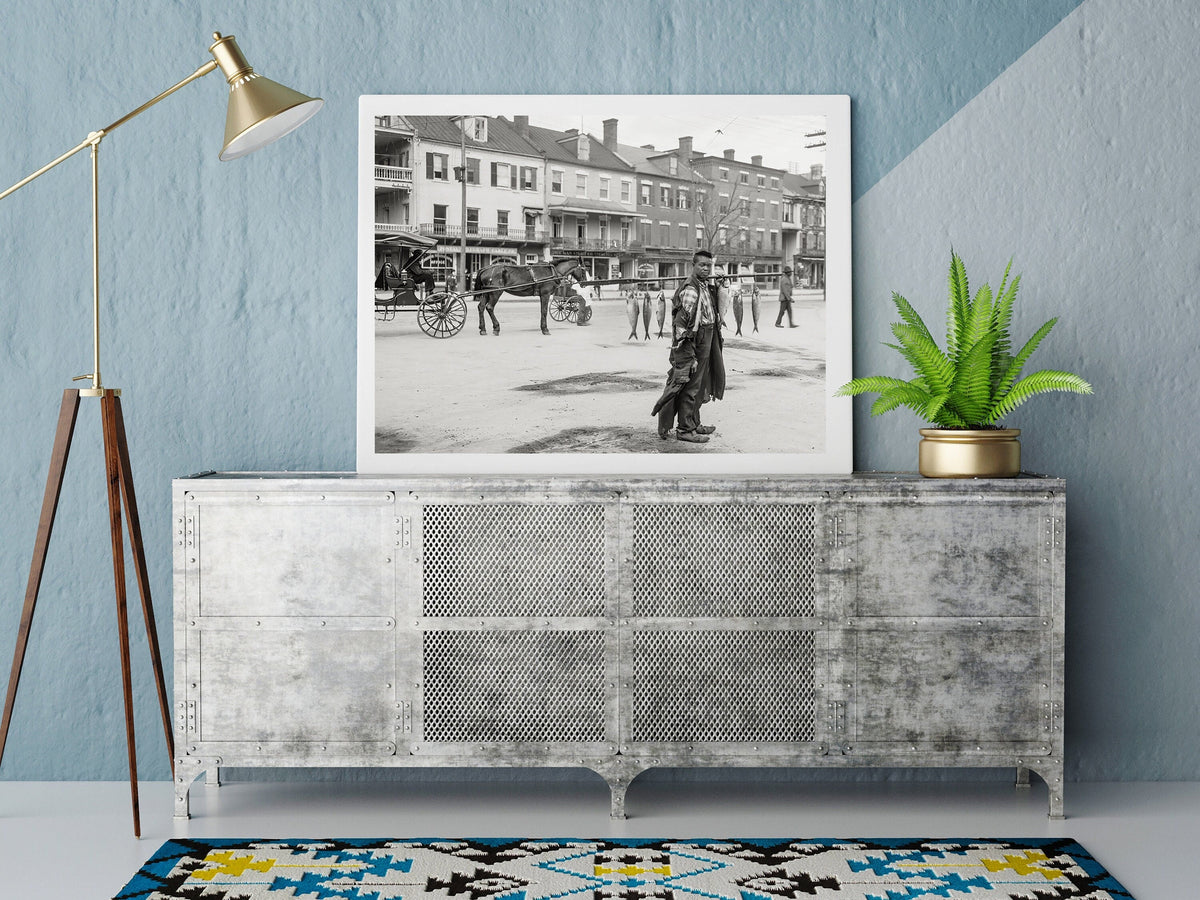 African American Fish Vendor, Augusta Georgia, 1903 Historical Pix