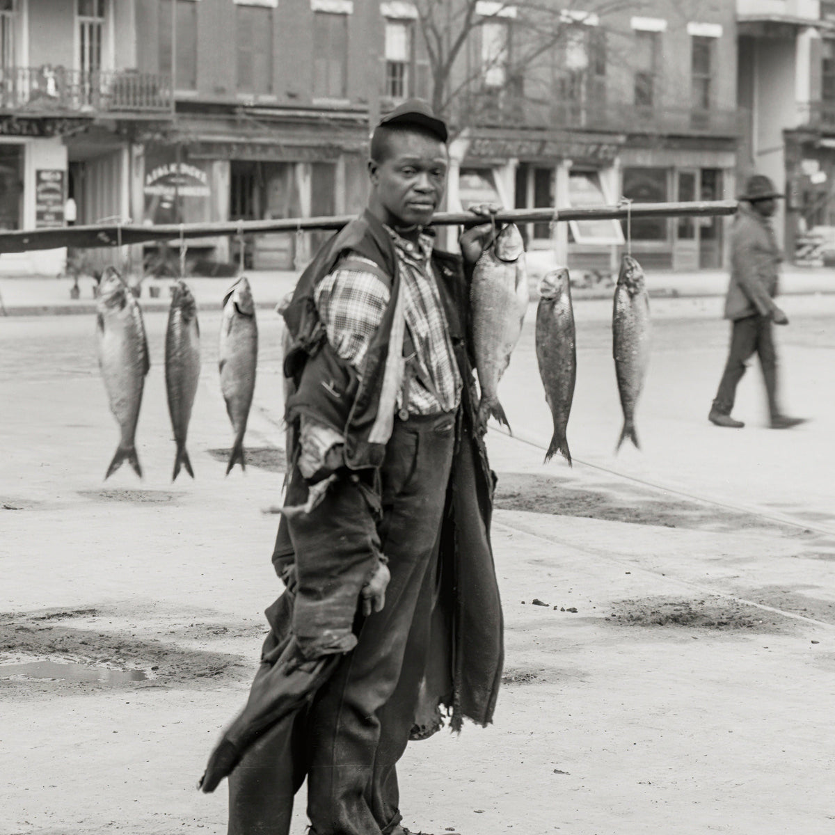 African American Fish Vendor, Augusta Georgia, 1903 Historical Pix