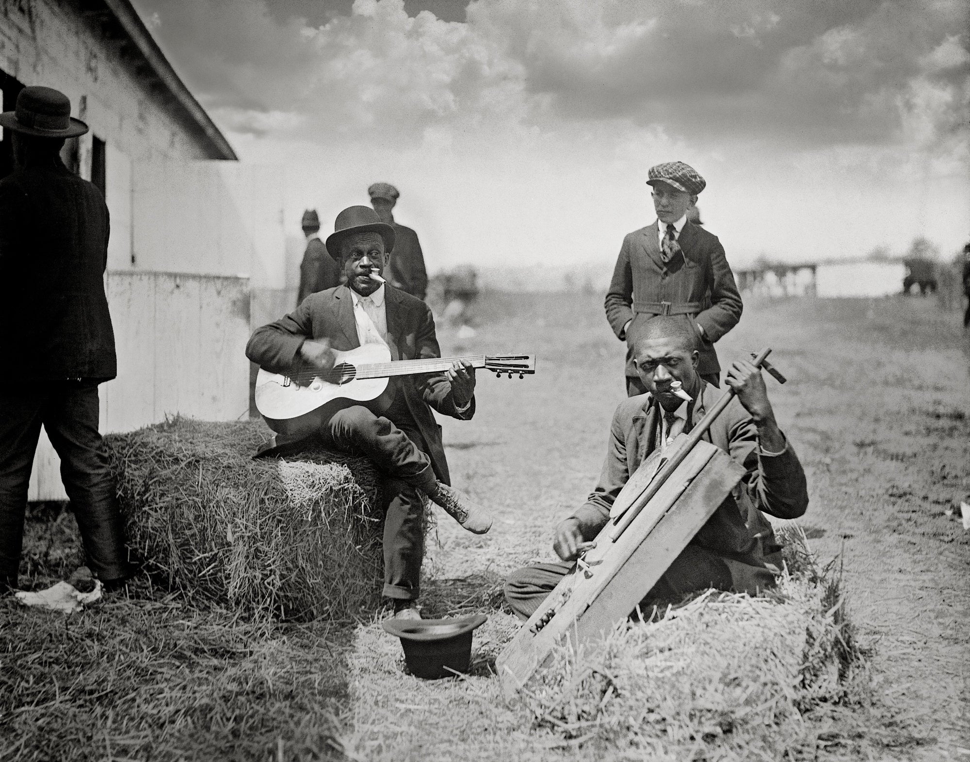 African American Musicians With Kazoos and Guitars Historical Pix