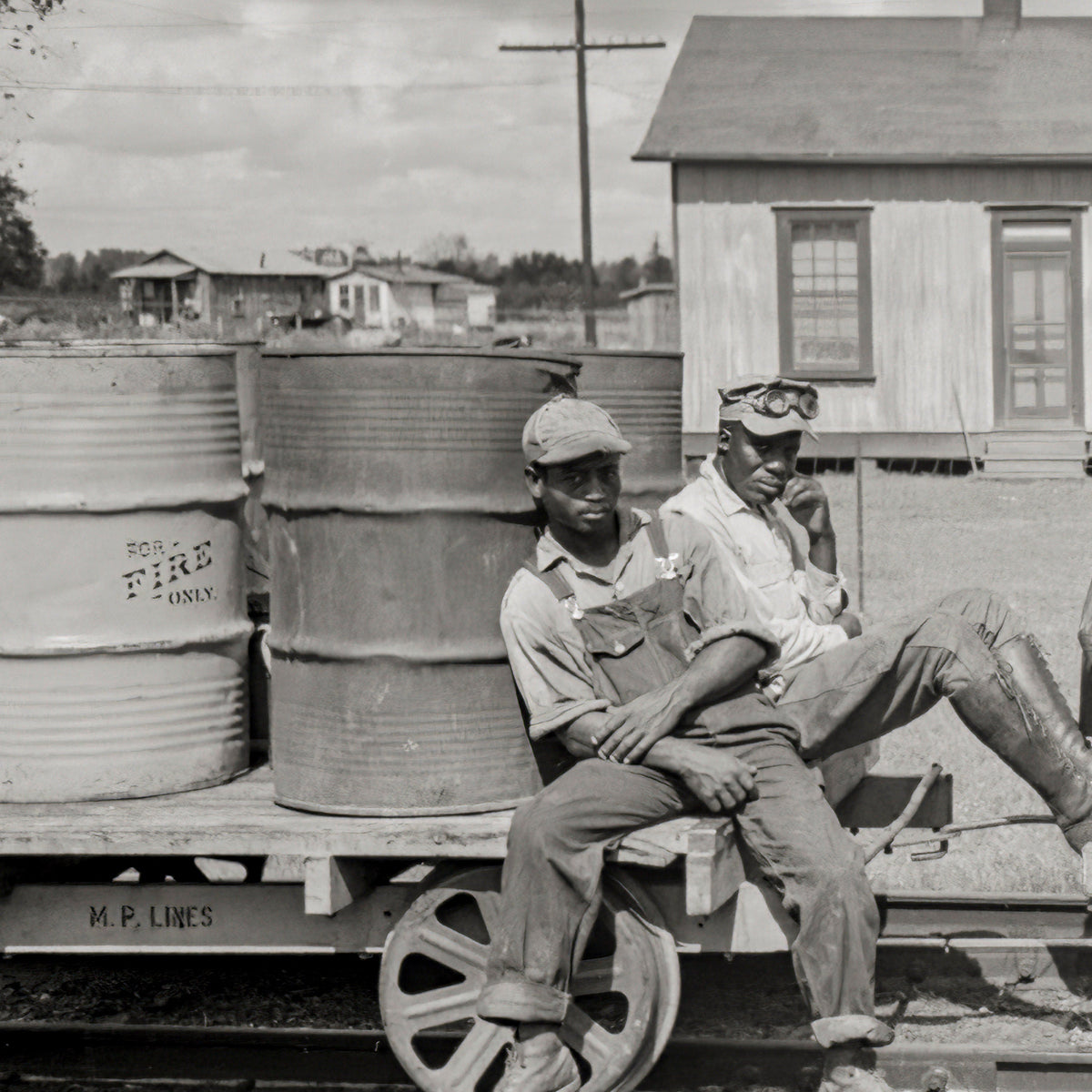 African American Railroad Workers, Port Barre, Louisiana Photo, 1938, Russell Lee Historical Pix