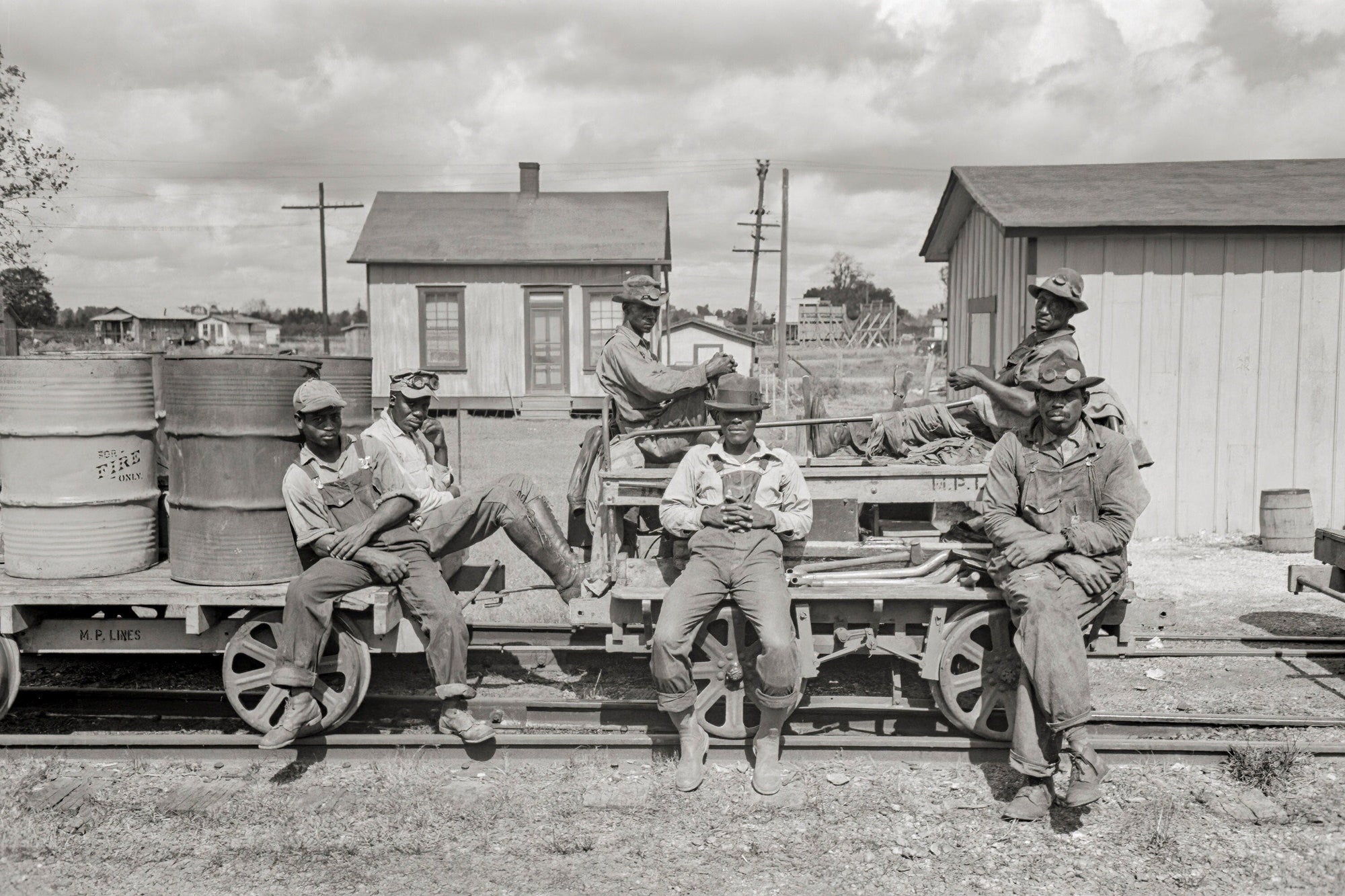 African American Railroad Workers, Port Barre, Louisiana Photo, 1938, Russell Lee Historical Pix