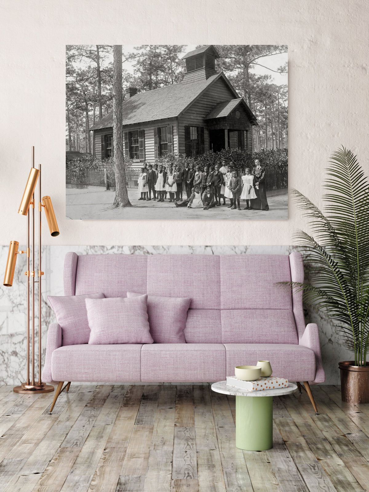 African American Students and Teachers in front of schoolhouse, 1900 Historical Pix