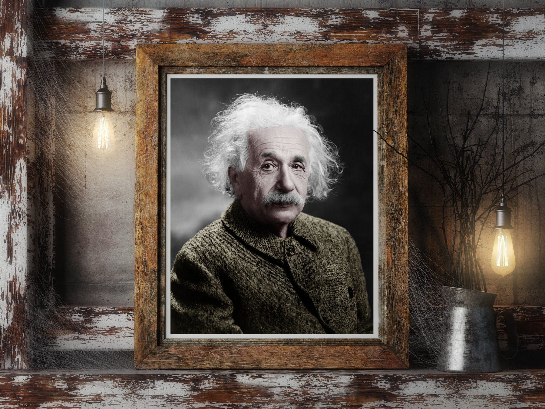 Albert Einstein Picture, Colorized, 1947. - Historical Pix