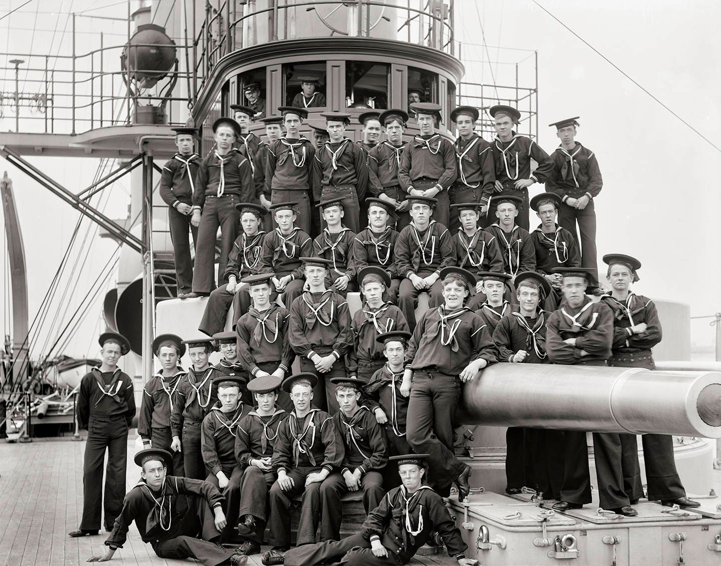 Armed Services, Navy, USS Brooklyn Apprentices, 1900 Historical Pix