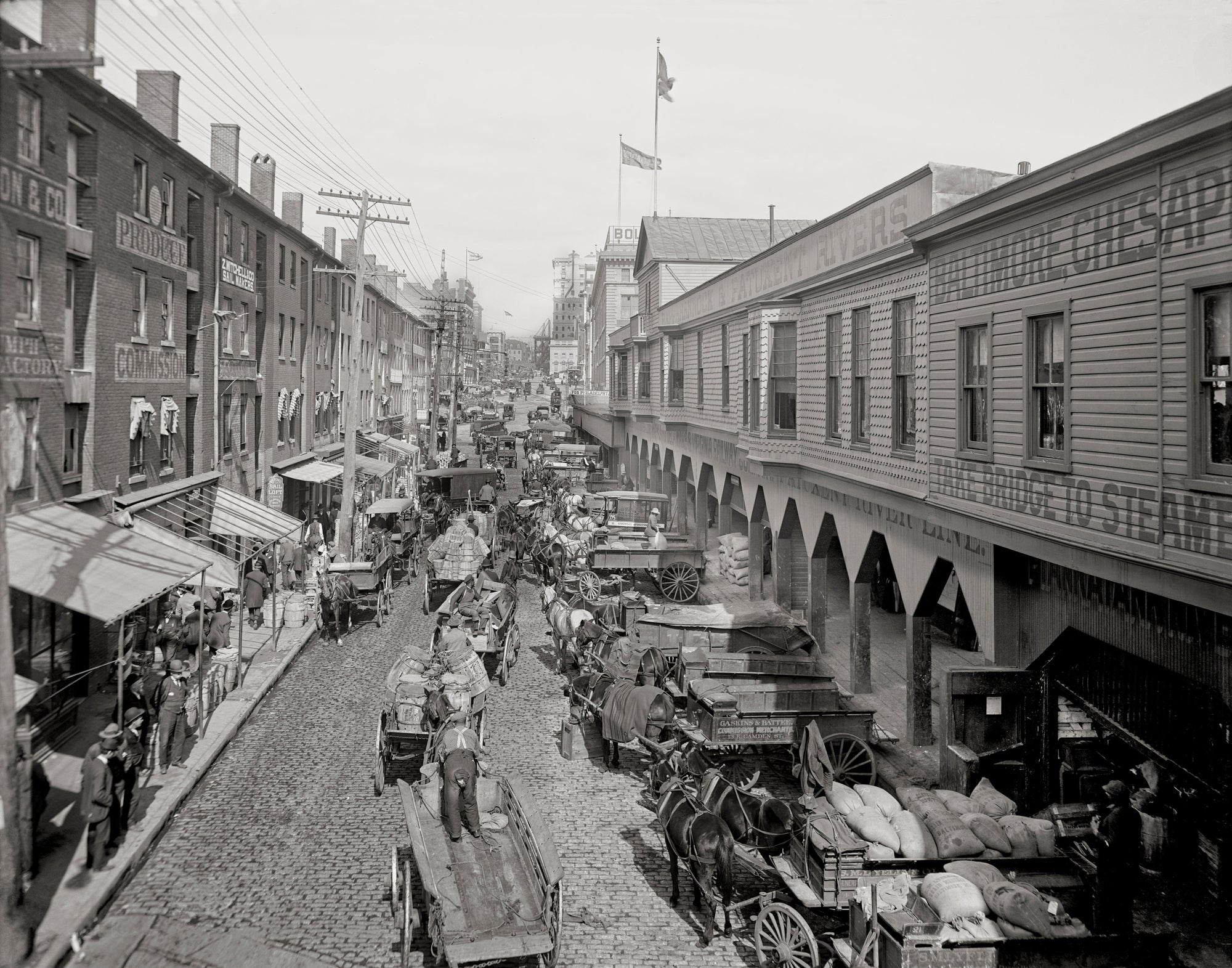 Baltimore, Maryland, Light Street looking North Historical Pix