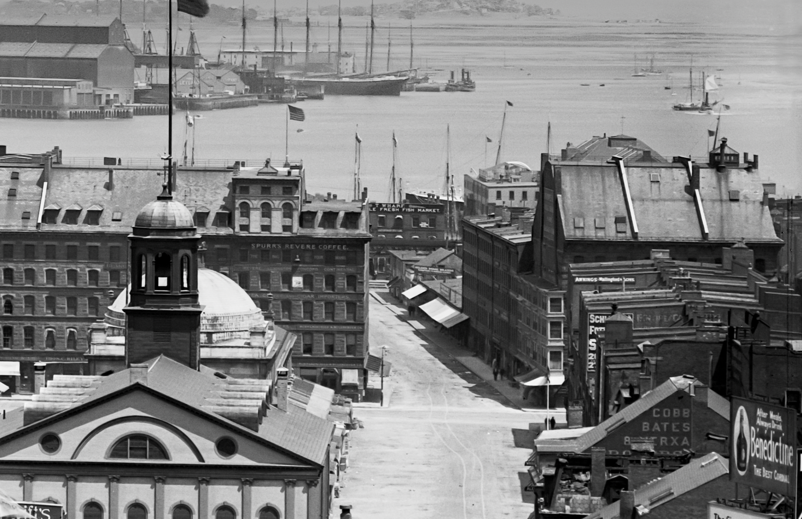 Boston Rooftop Photo from Barrister's Hall, Boston University to Faneuil Hall, 1906 Historical Pix