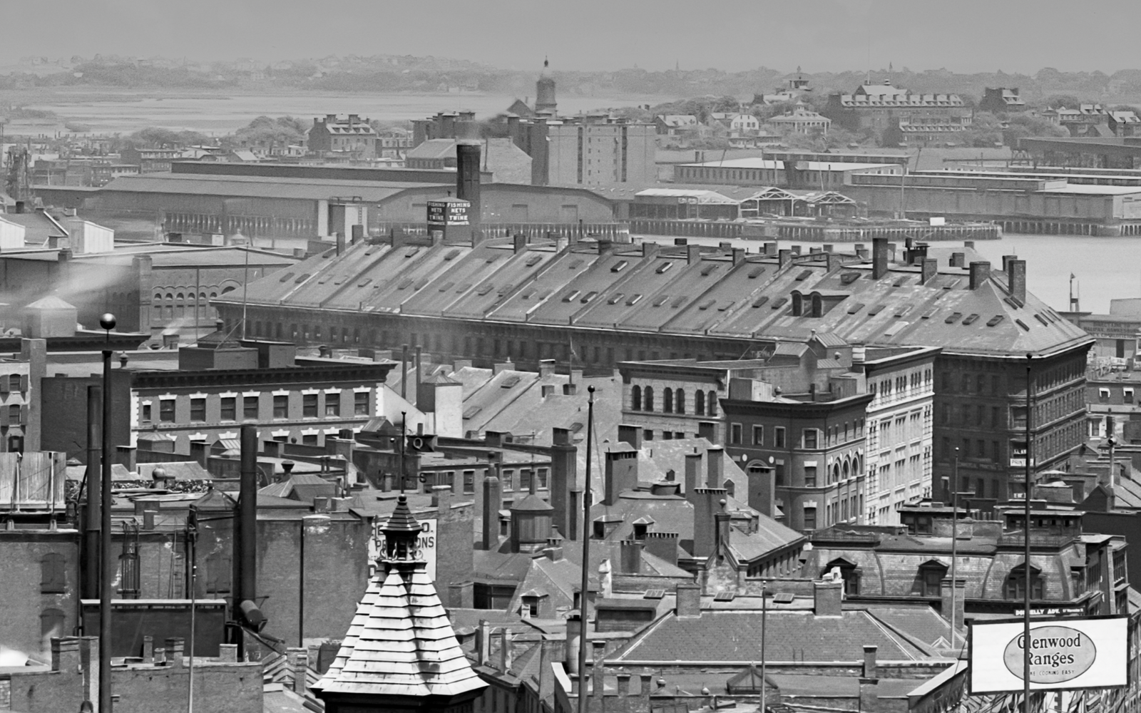 Boston Rooftop Photo from Barrister's Hall, Boston University to Faneuil Hall, 1906 Historical Pix