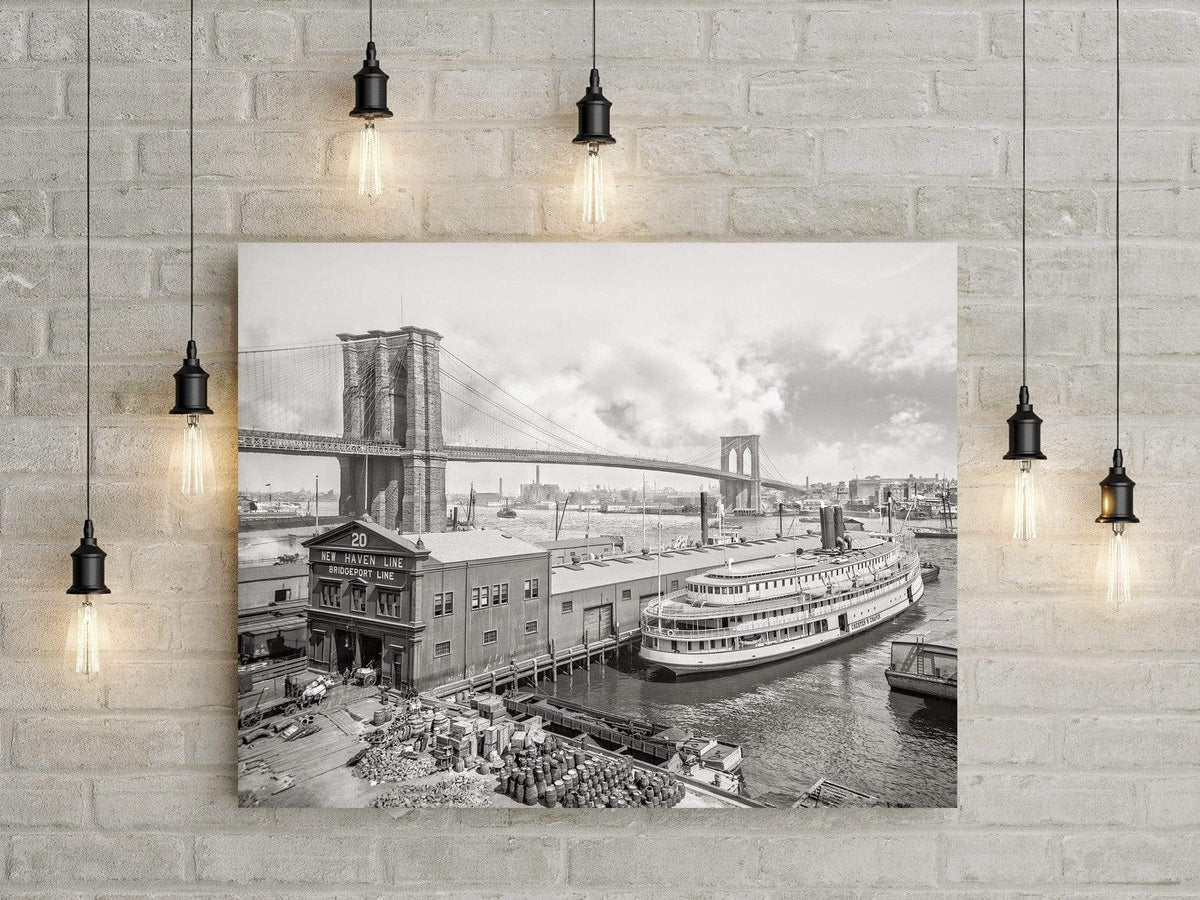 Brooklyn Bridge, Marine Harbor, 1905 Historical Pix
