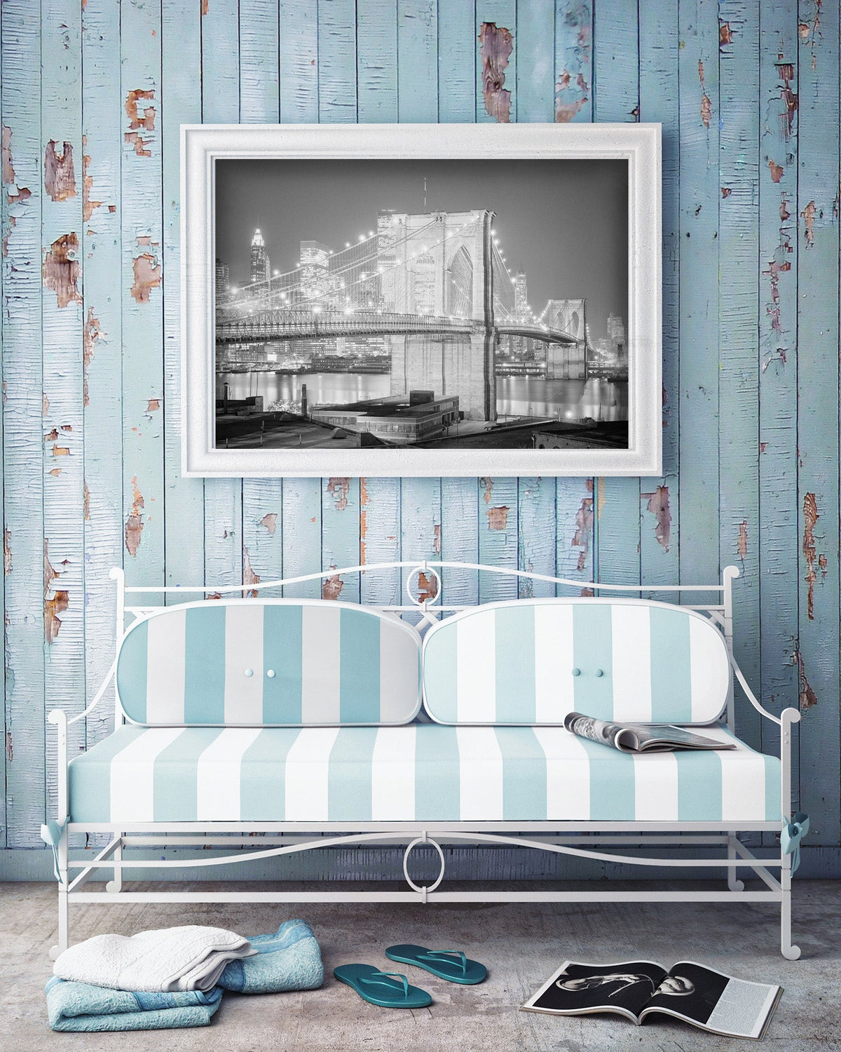 Brooklyn Bridge at Night, 1970s Historical Pix