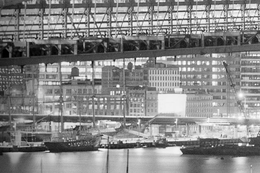 Brooklyn Bridge at Night, 1970s Historical Pix