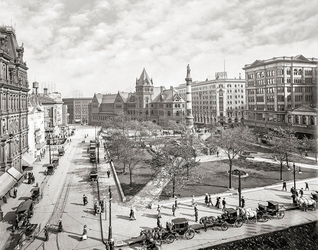Buffalo NY, Lafayette Square, New York State, 1911 Historical Pix