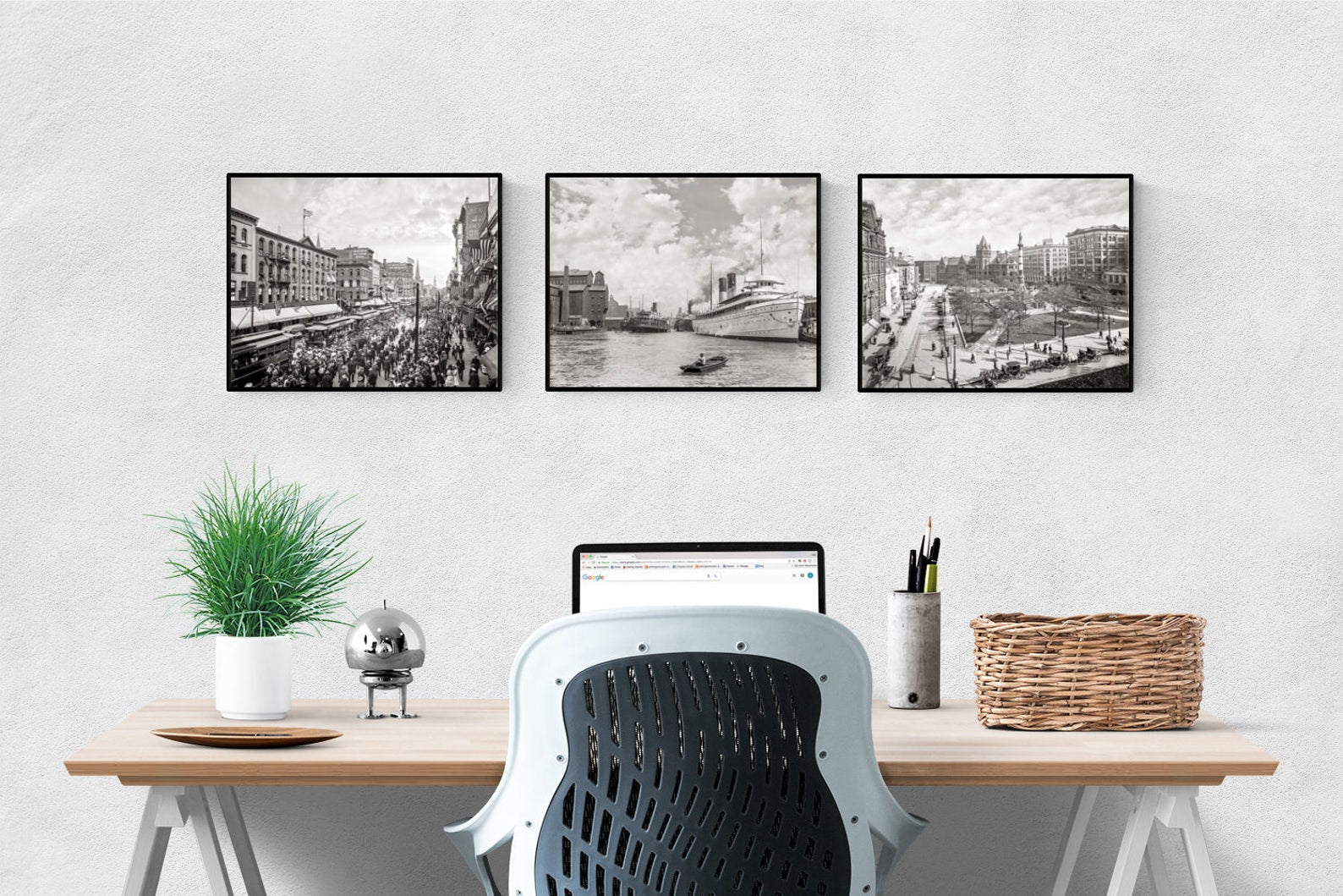 Buffalo River, Lafayette Square, Main Street, Buffalo New York Photo Collection Historical Pix