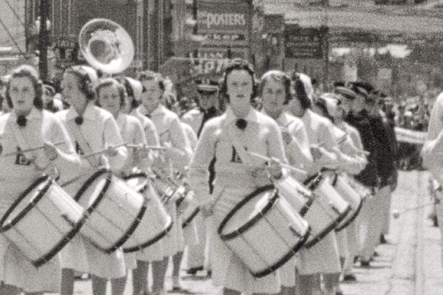 Butte Montana, Montana Street, Marching Parade, Summer, 1939 Historical Pix