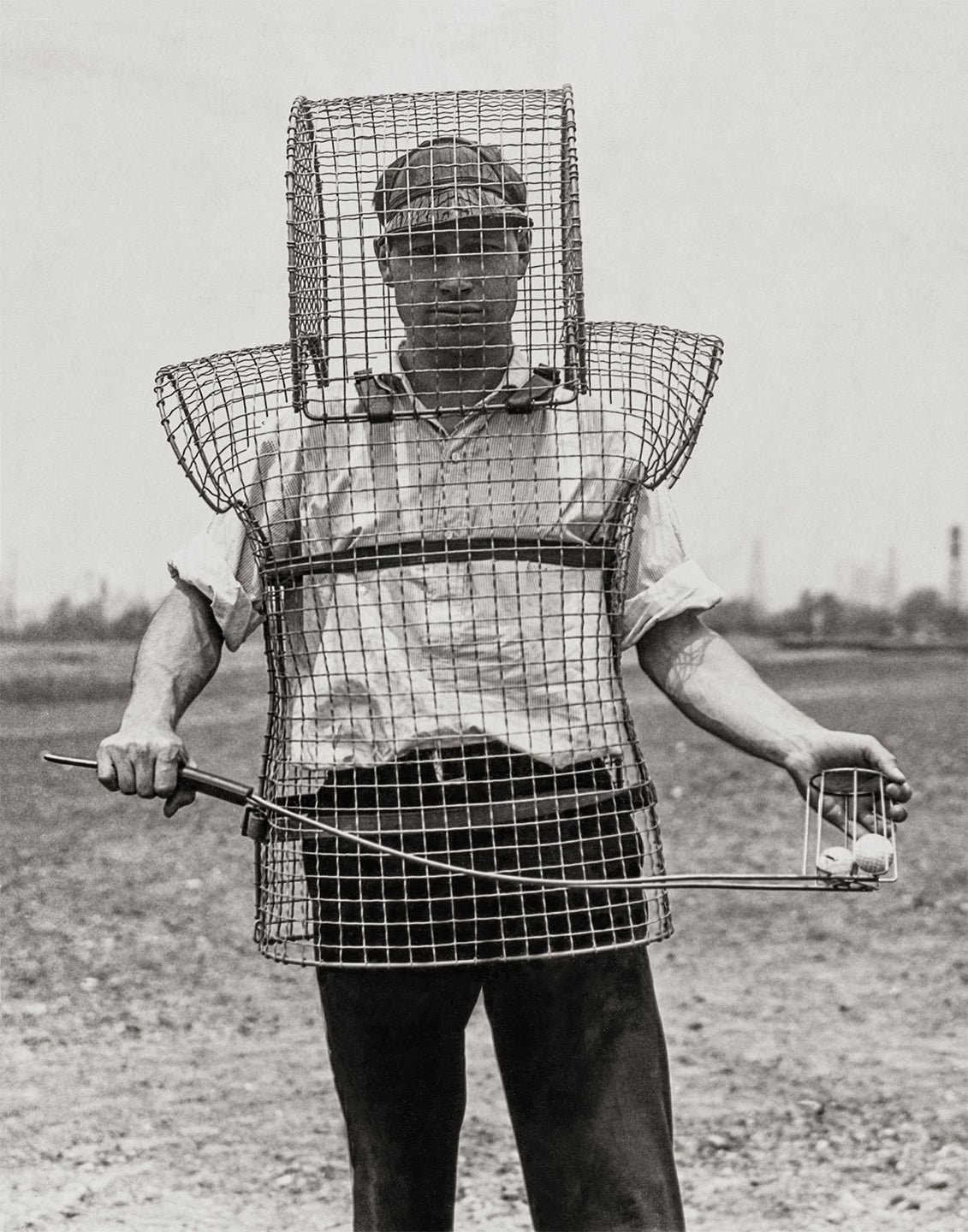 Caged Golf Caddy, 1920s Historical Pix