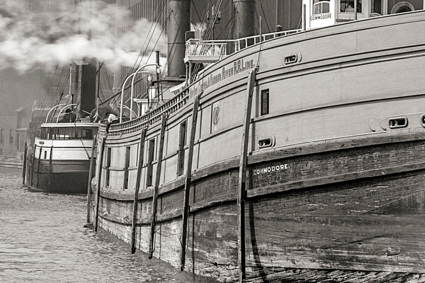 Chicago River Elevators with Schlitz Sign, 1900 Photo Historical Pix