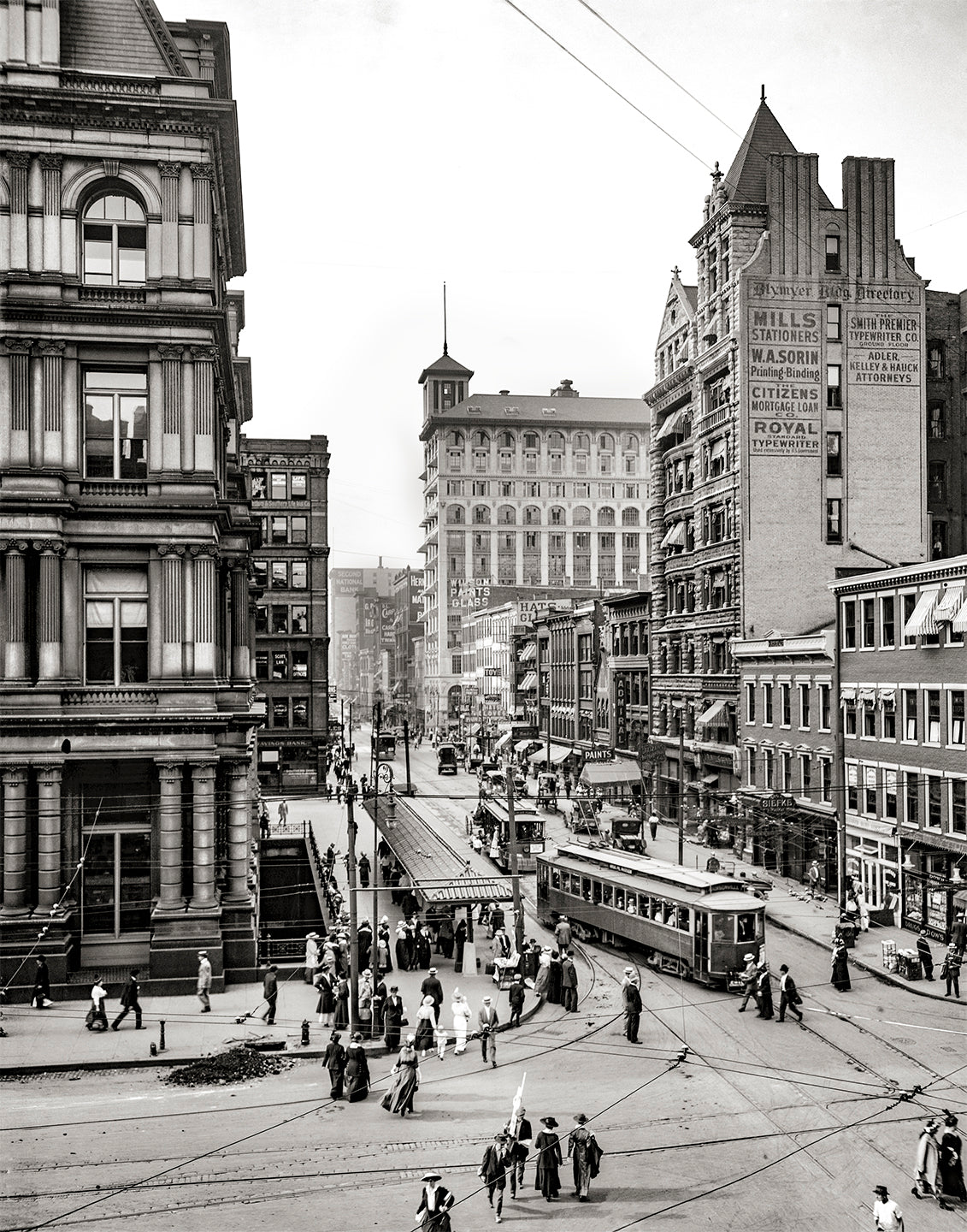 Cincinnati Ohio, Main Street from Fountain Square, 1910 Historical Pix