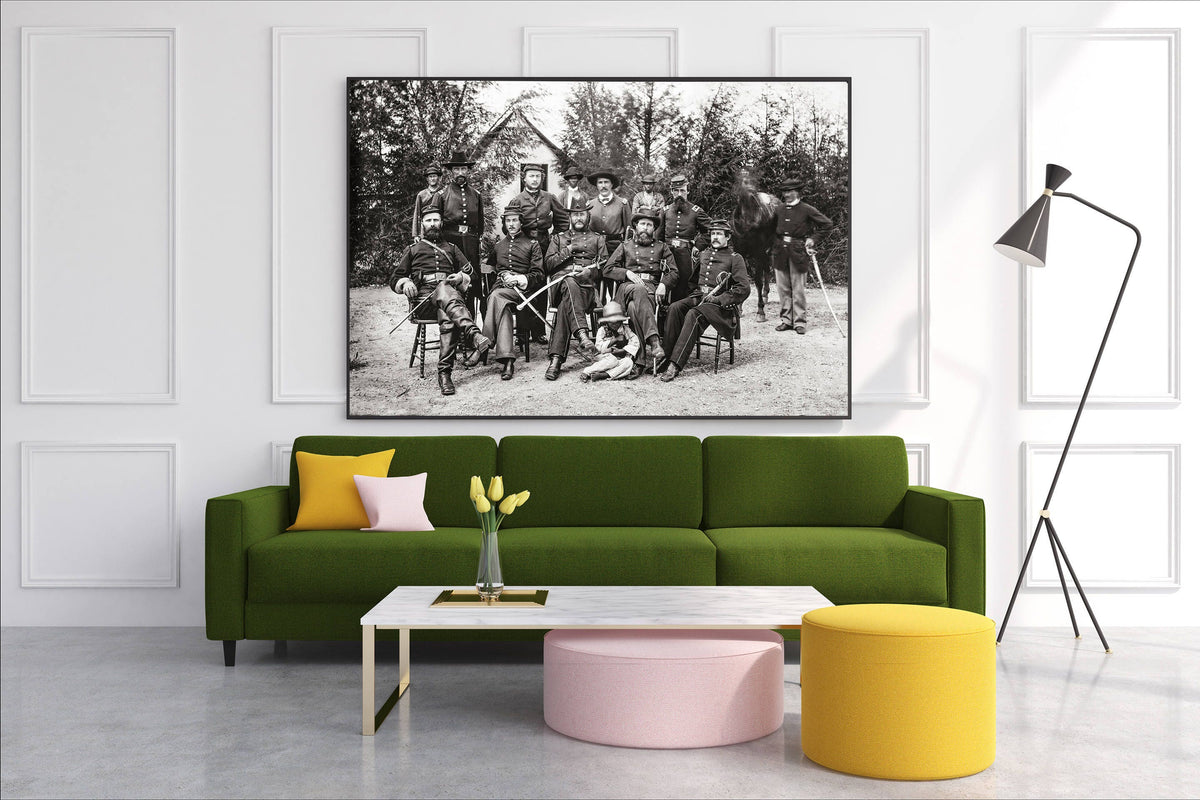 Civil War Photo, Washington DC Gen. William Gamble &amp; Staff at Camp Stoneman, Giesborough, Point, 1865 Historical Pix