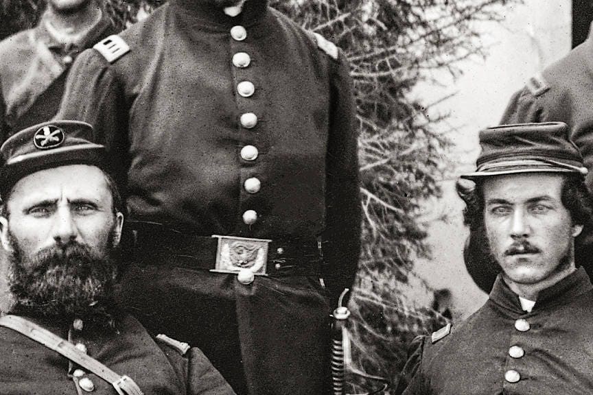 Civil War Photo, Washington DC Gen. William Gamble & Staff at Camp Stoneman, Giesborough, Point, 1865 Historical Pix