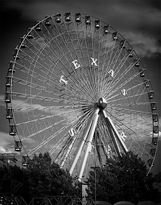 black and white ferris wheel photography