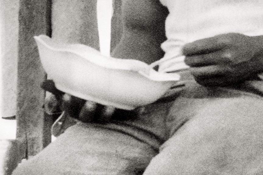 Dorthea Lange, Man Eating On Porch, 1937 Historical Pix