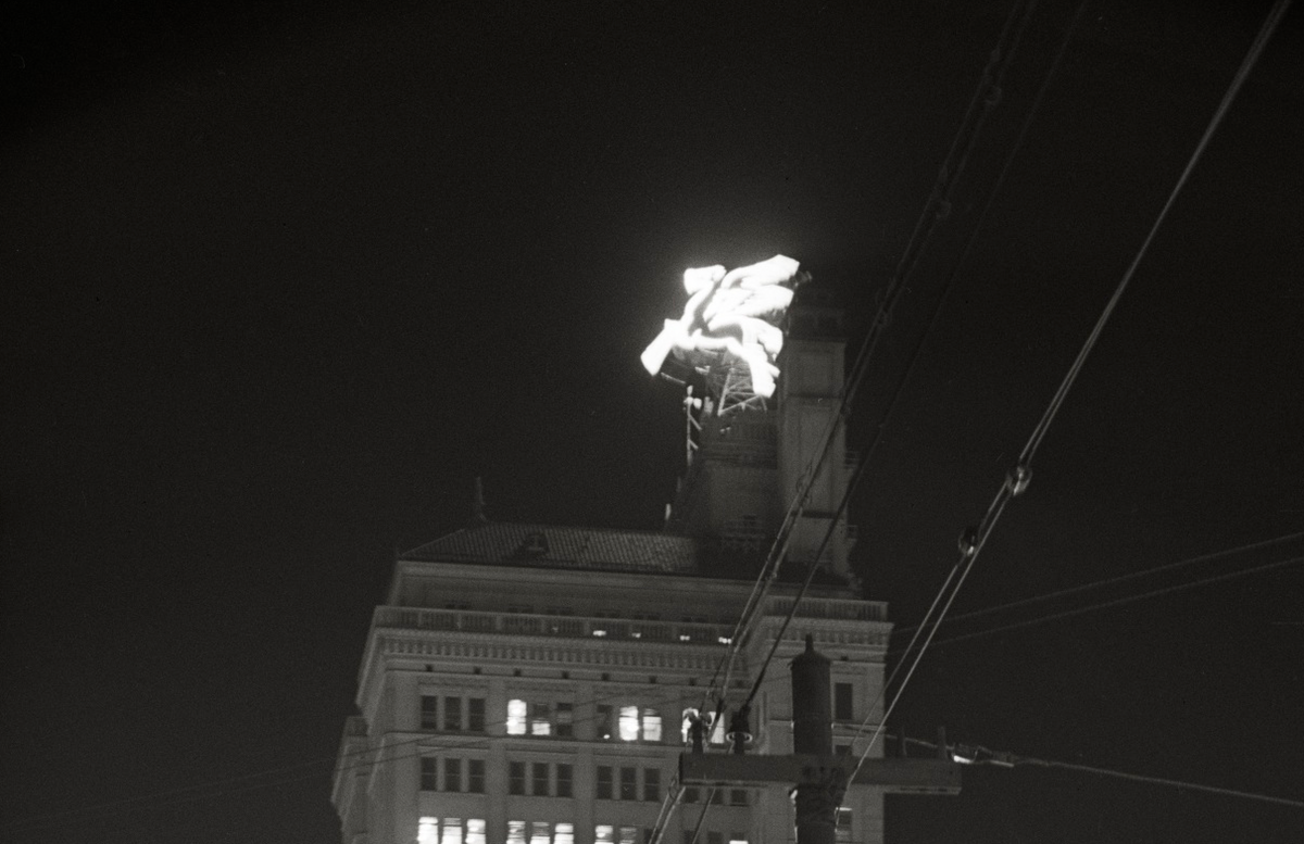 Downtown Dallas Texas at Night and Dallas Pegasus, 1921 Historical Pix