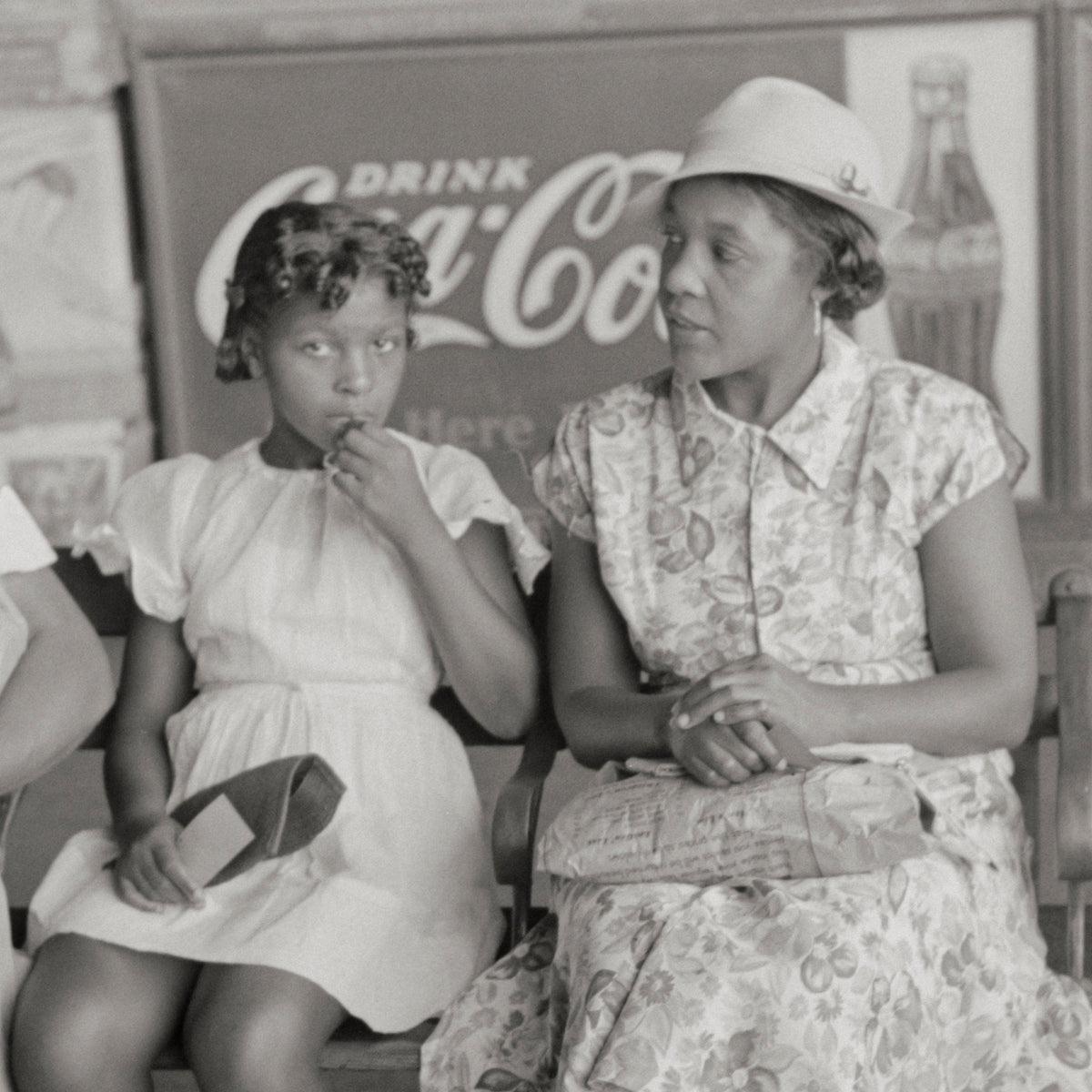 Family Waiting at Streetcar Terminal, Oklahoma City, Oklahoma, Russell Lee, 1939 Historical Pix