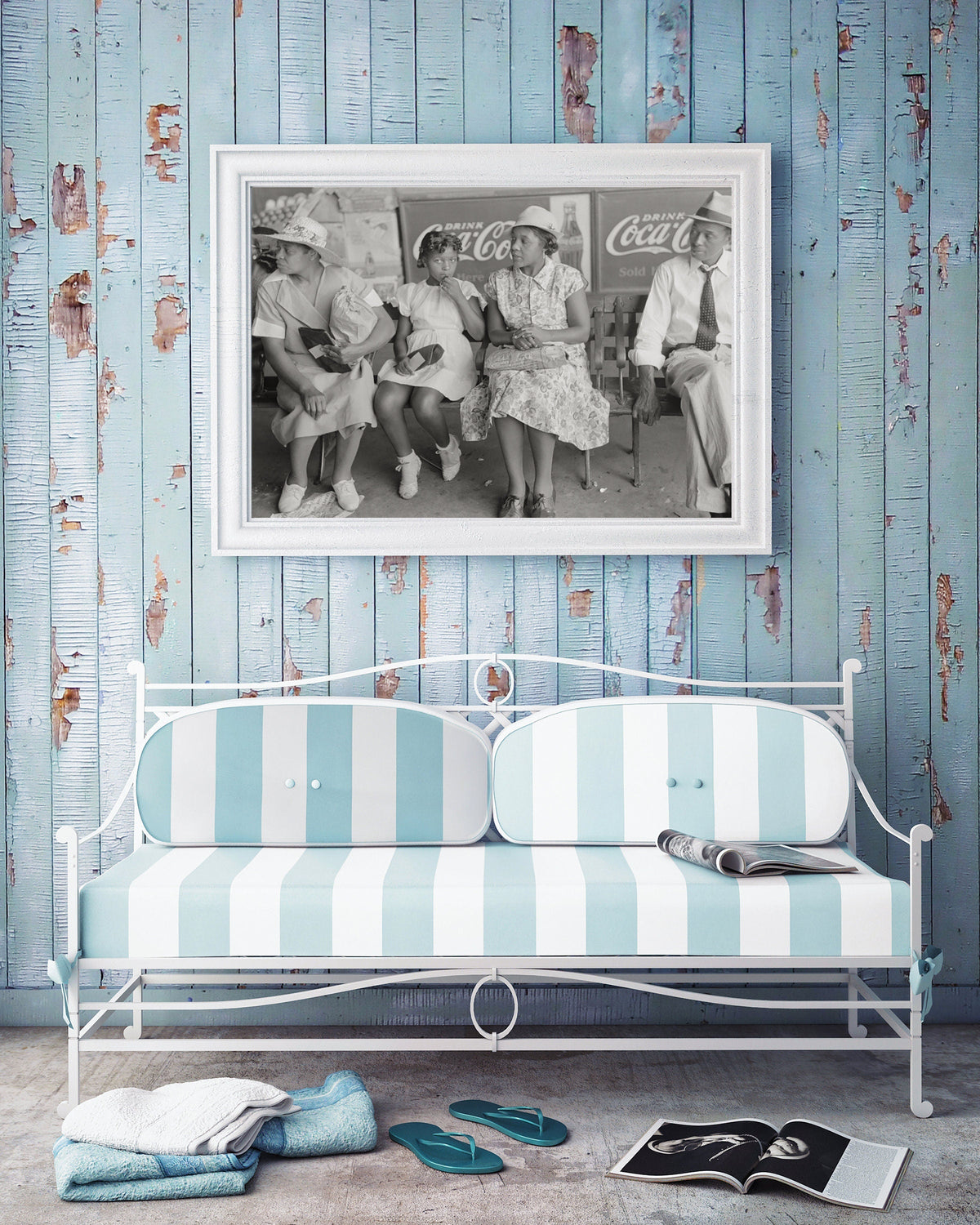 Family Waiting at Streetcar Terminal, Oklahoma City, Oklahoma, Russell Lee, 1939 Historical Pix