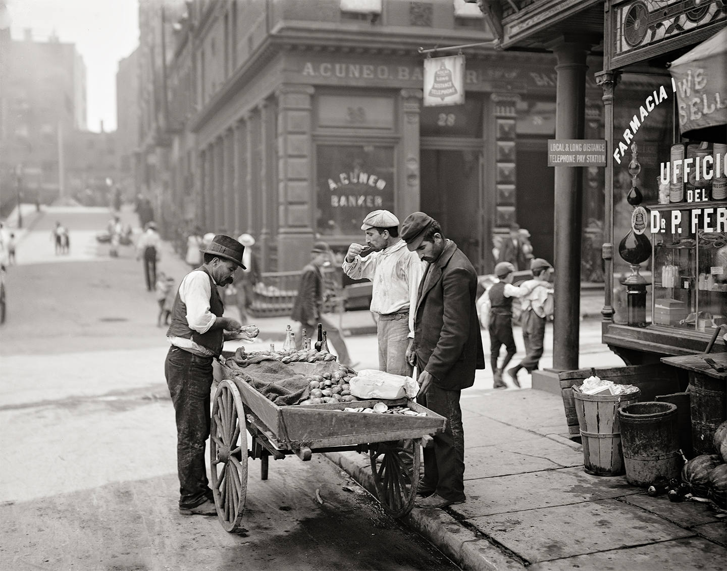 Farmer's Market, Food Carts, Lunch Cart, Black Photo Wall Collection Historical Pix