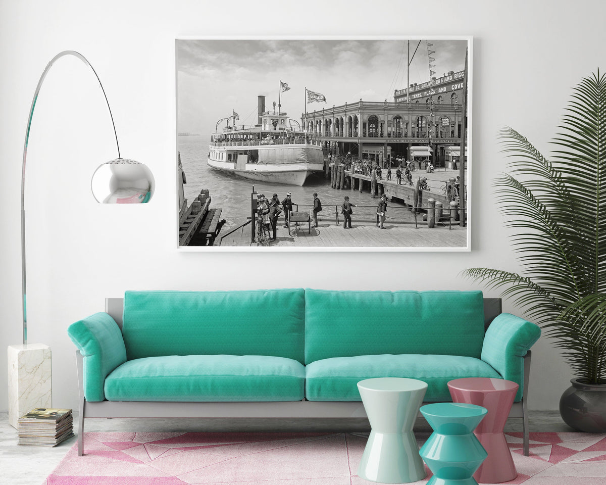 Ferry to Belle Isle Park, Garland Steamboat, Detroit River, 1905, Detroit Historical Pix