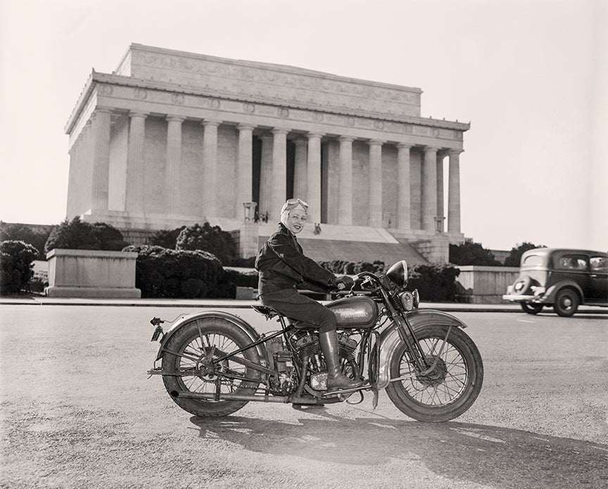 First Woman with Motorcycle License in Washington DC, 1937 Historical Pix