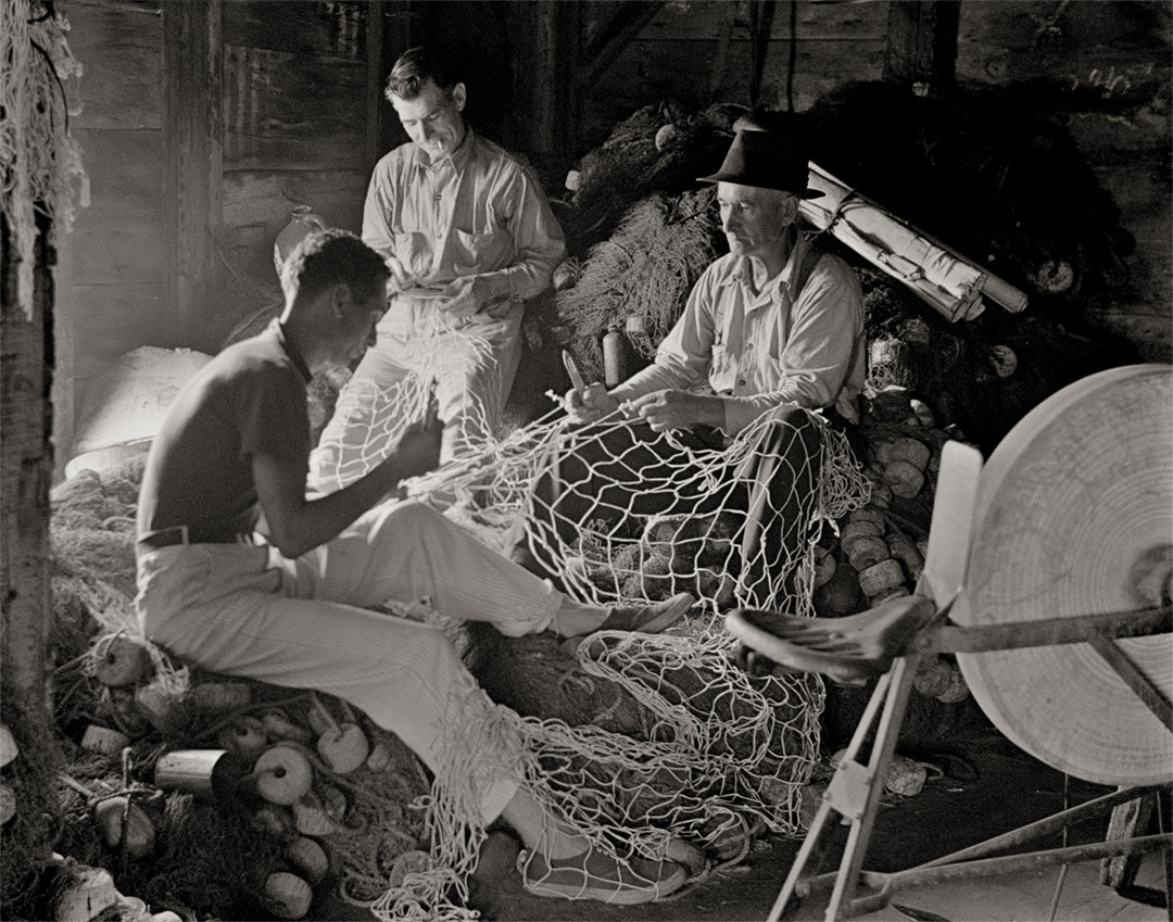 Fisherman Fixing Nets, Provincetown MA, Summer, 1937 Historical Pix