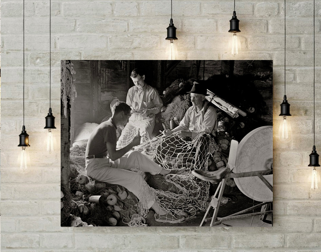 Fisherman Fixing Nets, Provincetown MA, Summer, 1937 Historical Pix